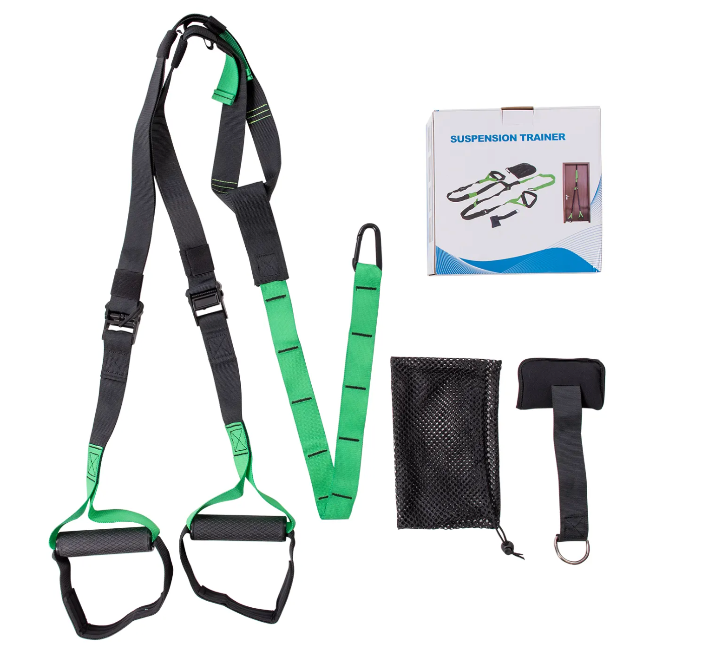 Systeme de suspension Northern Lights vert avec poignees texturees