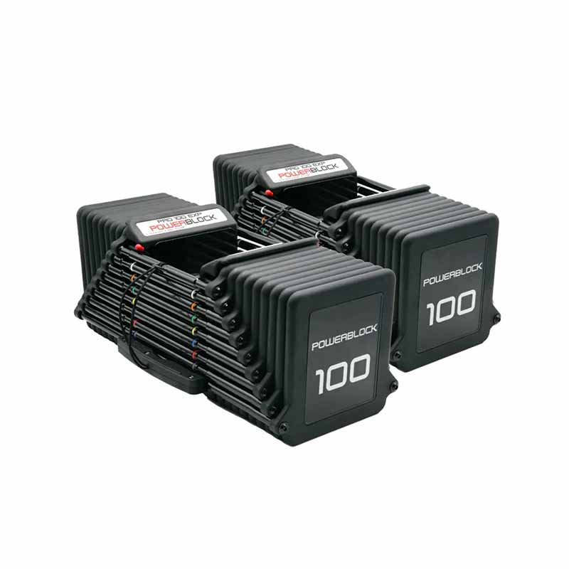 PowerBlock Pro 100 Exp, ensemble complet de 5 à 100 lb - Fitness Dépôt +