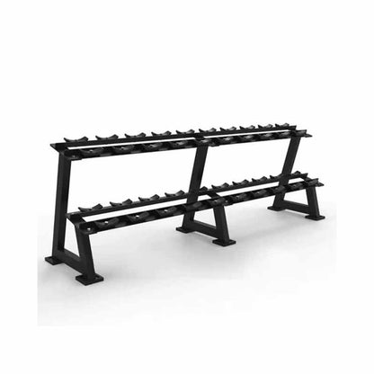 Support d'haltères commercial à deux niveaux pour 10 paires - Fitness Dépôt +