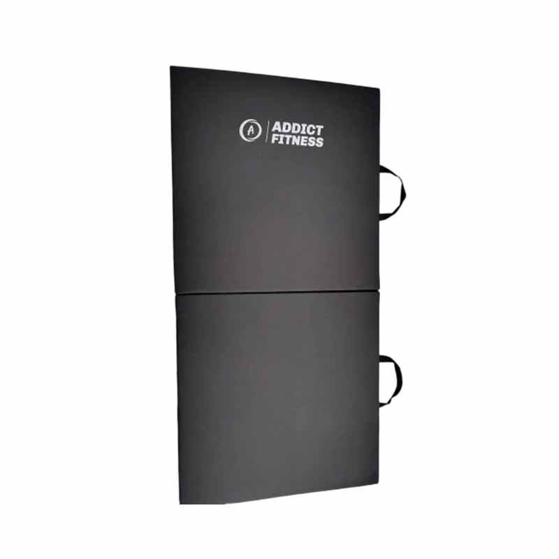 Tapis d'exercice noir pliable Addict Fitness - Fitness Dépôt +