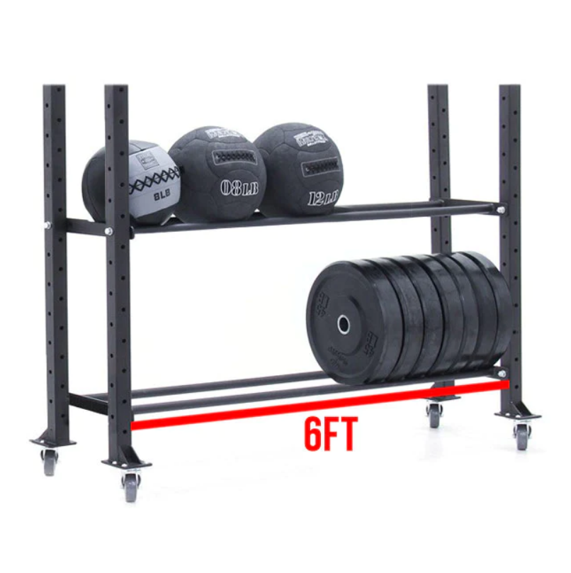 Support de rangement pour balles/plaque olympique à 2 niveaux XM Fitness - 6 pieds - Fitness Dépôt +