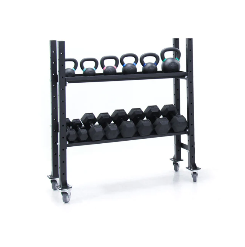 Support de rangement pour kettlebells/haltères à 2 niveaux XM Fitness - Fitness Dépôt +
