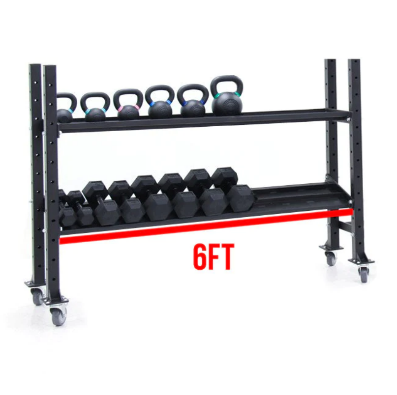 Support de rangement pour kettlebells/haltères à 2 niveaux XM FITNESS - 6 pieds - Fitness Dépôt +