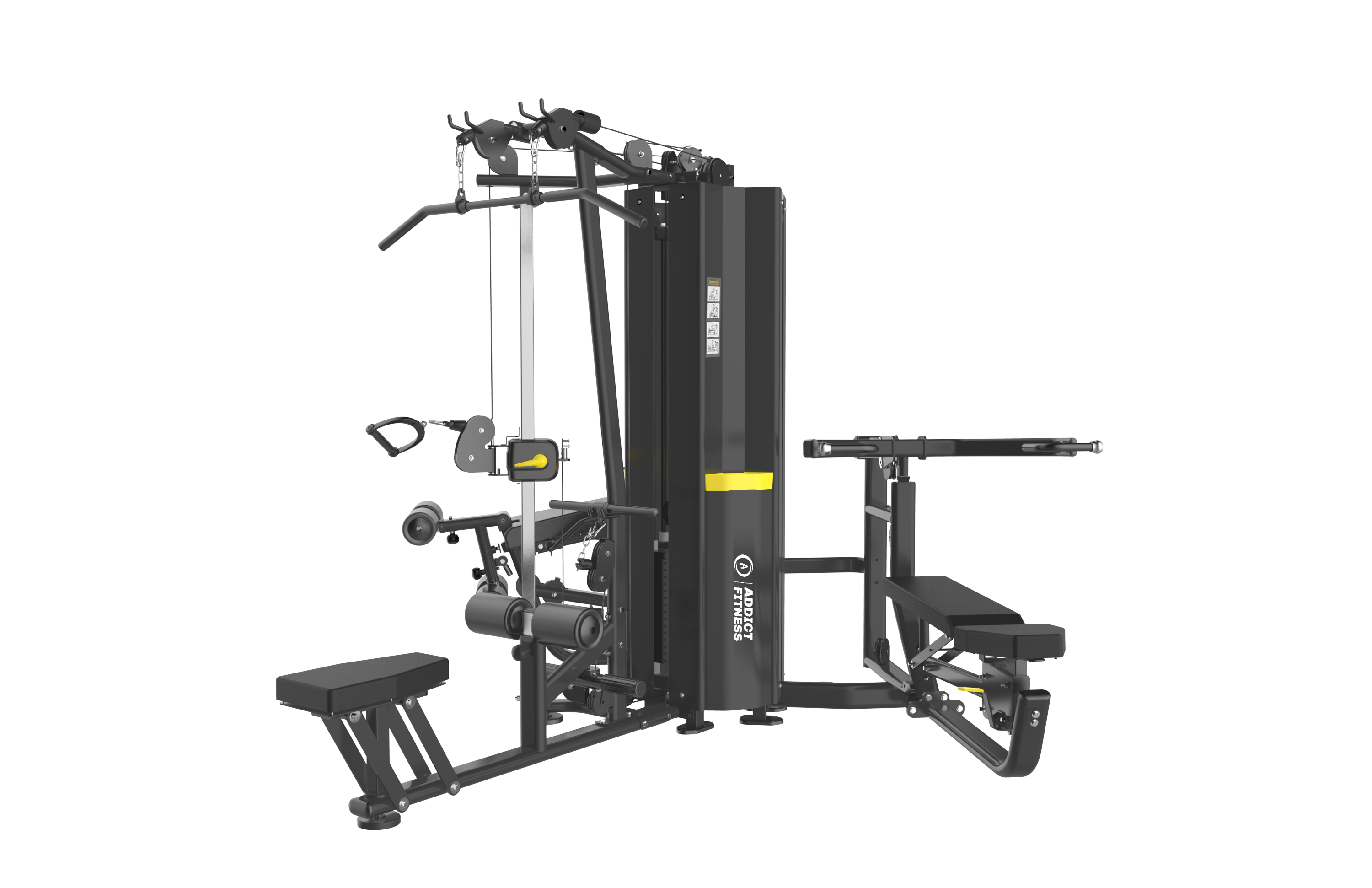 Multi station commercial 3 Stack Addict fitness - Fitness Dépôt +