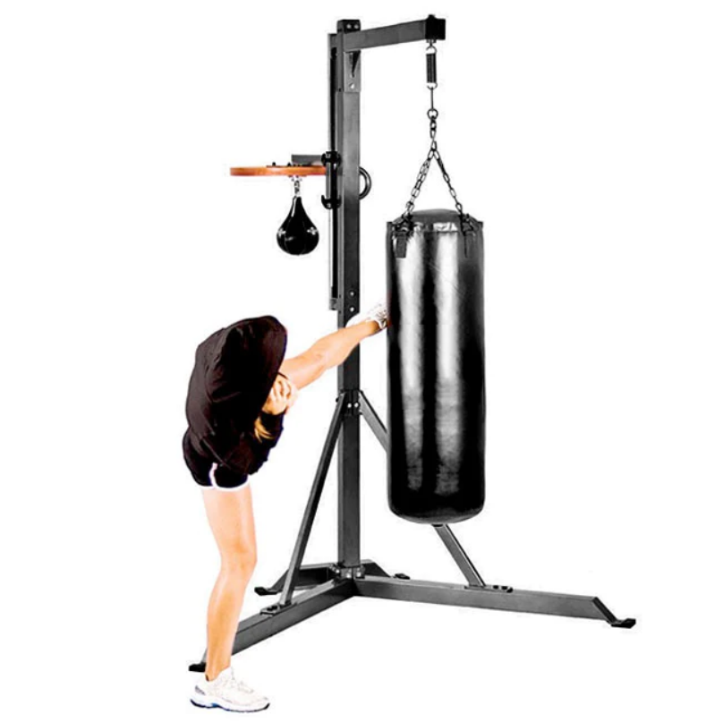 Support de sac lourd commercial avec plate-forme de sac de frappe rapide - Fitness Dépôt +