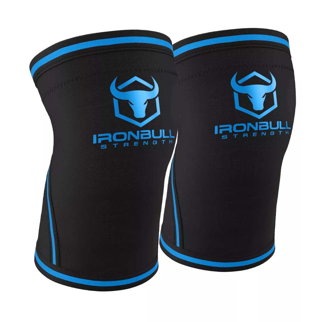 7mm Knee Sleeves - Black/Olympic Blue / 2XL - Fitness Dépôt +