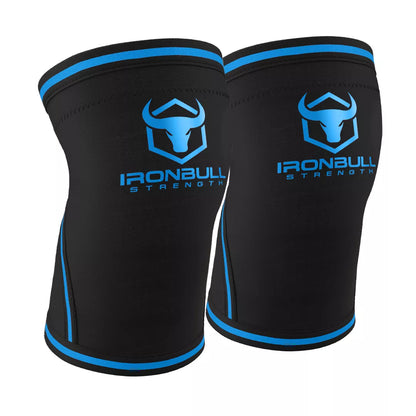 7mm Knee Sleeves - Black/Olympic Blue / XL - Fitness Dépôt +