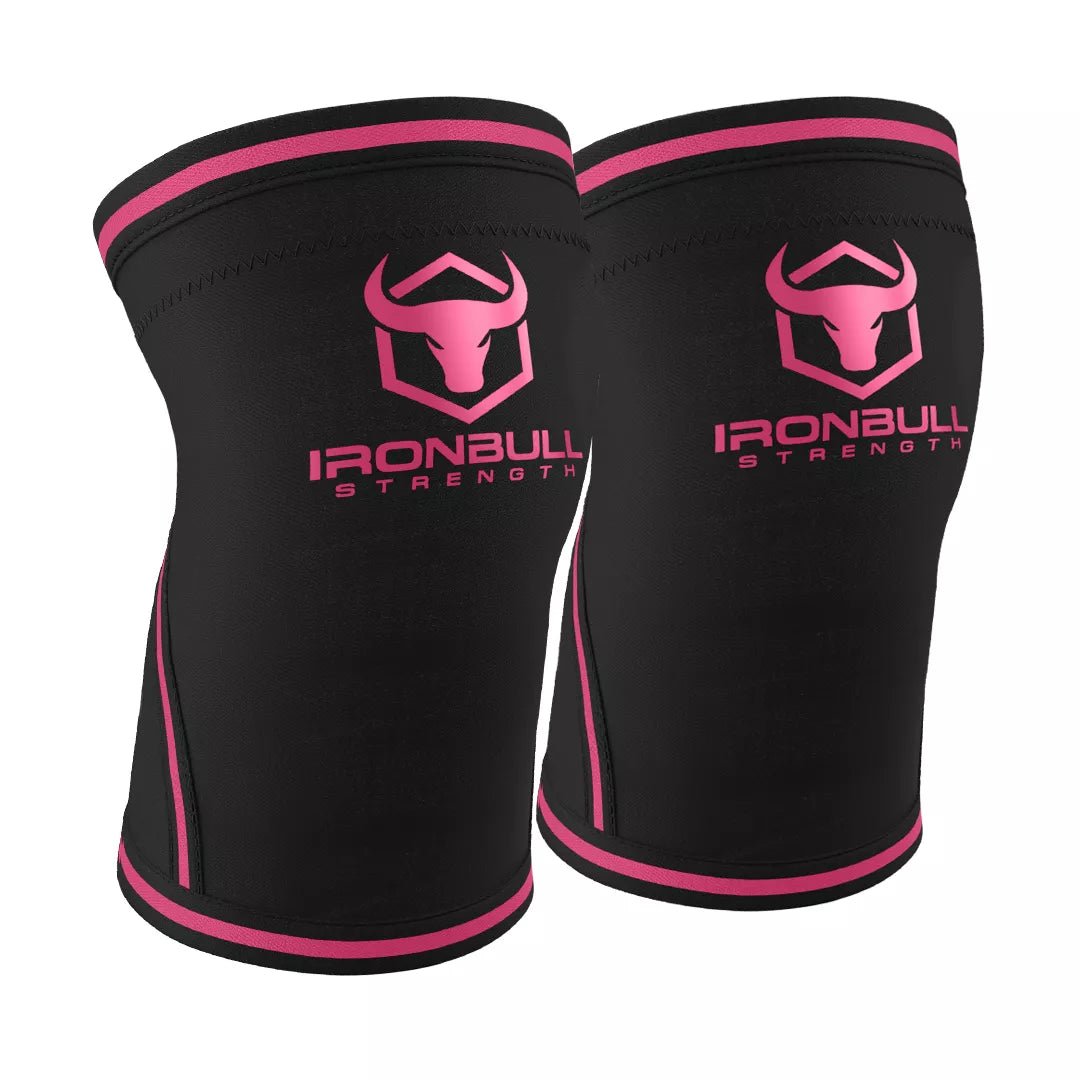 7mm Knee Sleeves - Black/Pink / M - Fitness Dépôt +