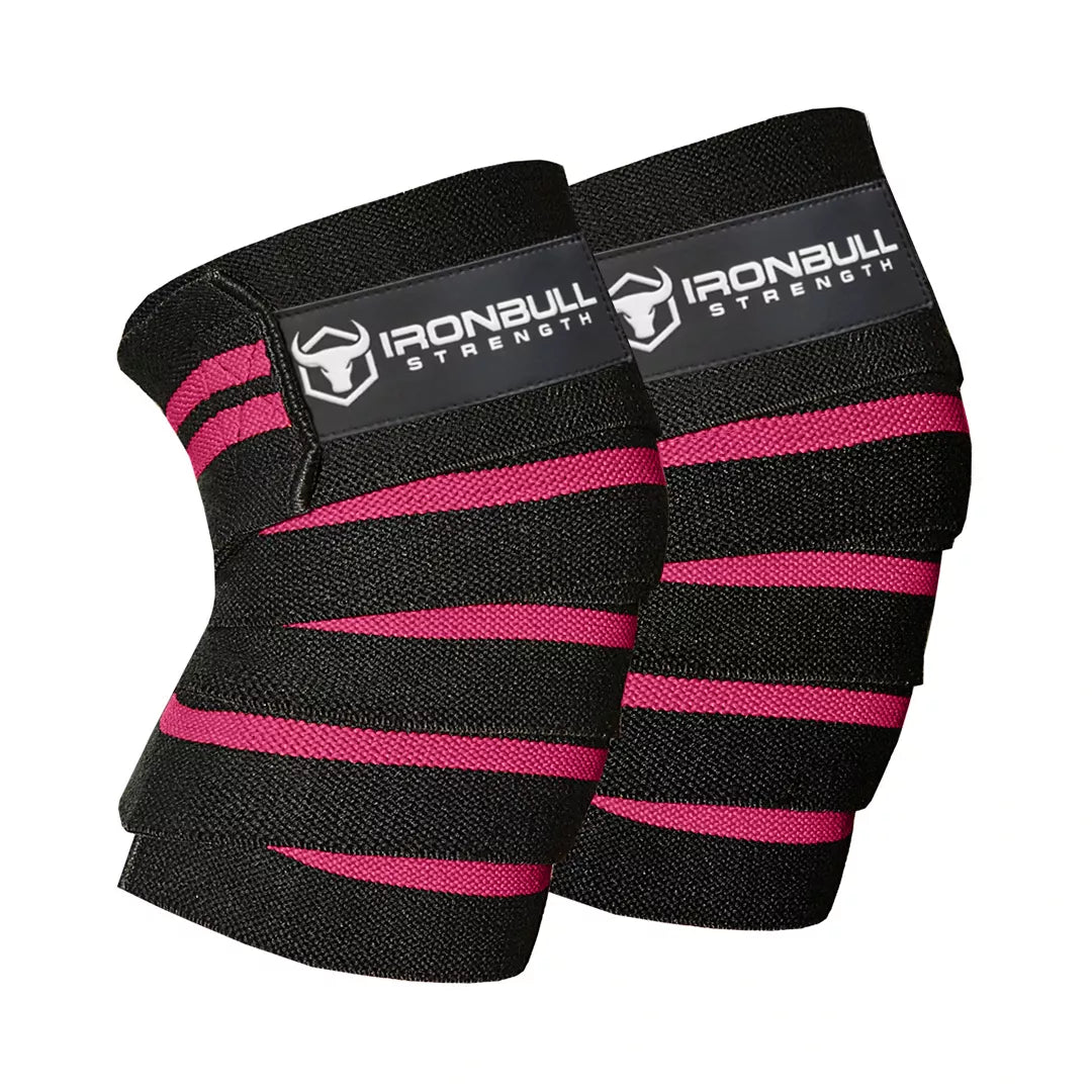 Classic Knee Wraps - Black/Pink - Fitness Dépôt +