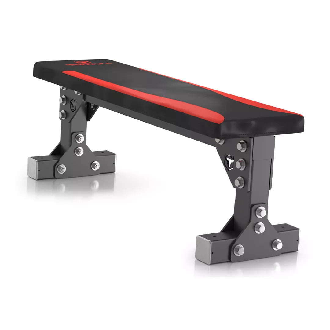 HD Flat Bench - Black/Red / 15.25" - Fitness Dépôt +