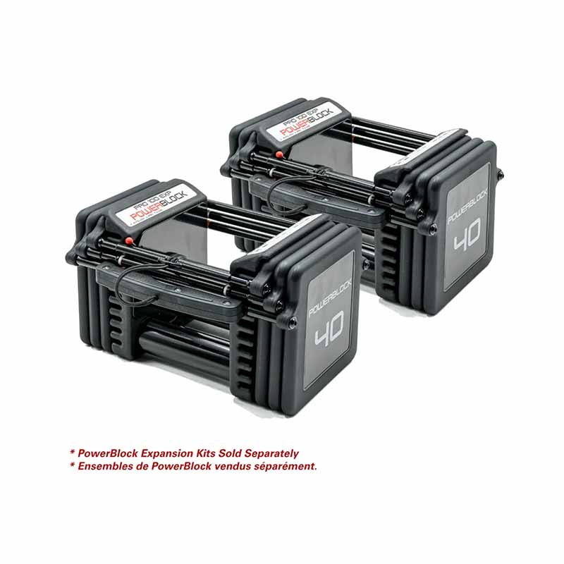 Kit de base PowerBlock Pro 100 Exp Stage 1, 5 à 40 lb - Fitness Dépôt +