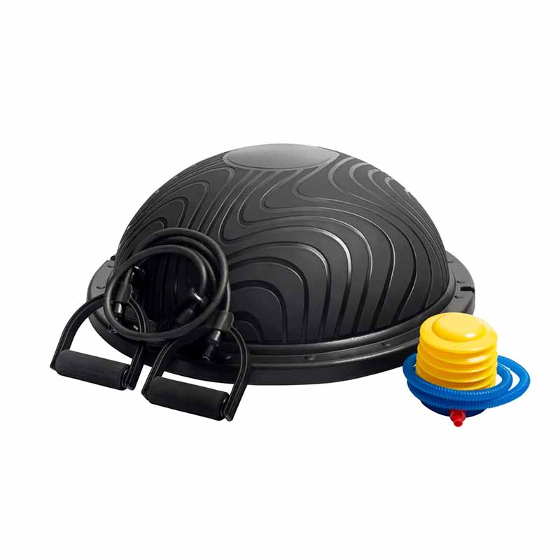 Northern Lights Balance Half Ball avec cordons extensibles, noir - Fitness Dépôt +