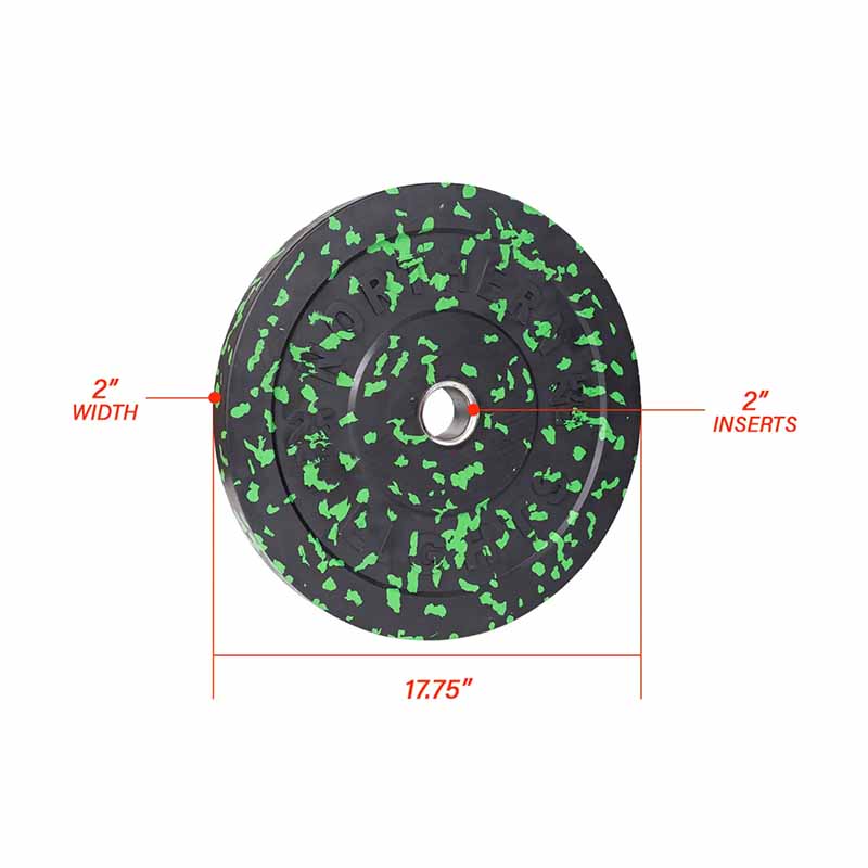 Plaque de pare-chocs olympique Northern Lights Fleck, 25 lb, vert - Fitness Dépôt +