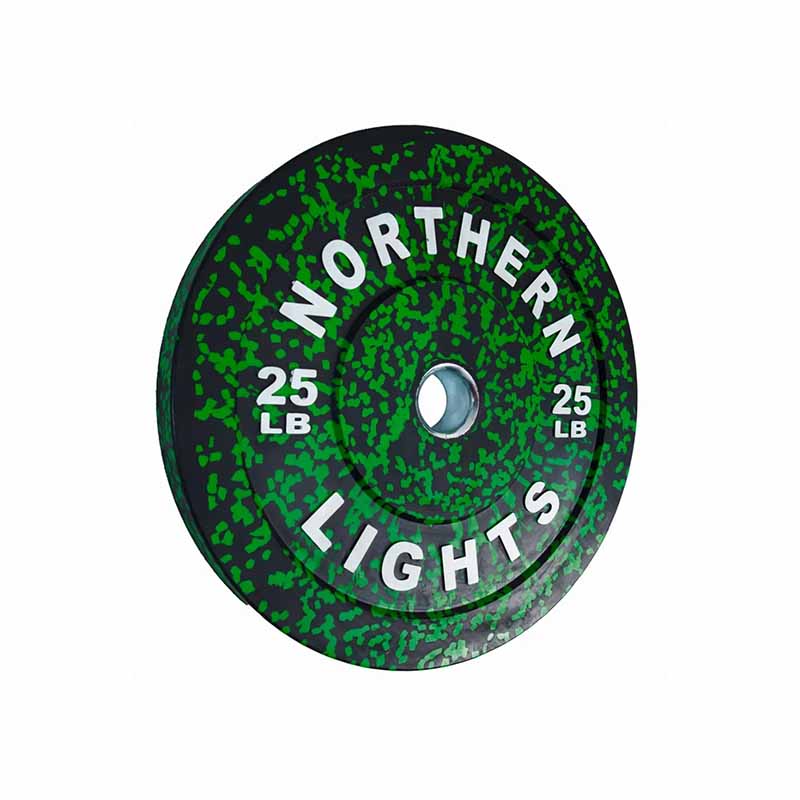 Plaque de pare-chocs olympique Northern Lights Fleck, 25 lb, vert - Fitness Dépôt +
