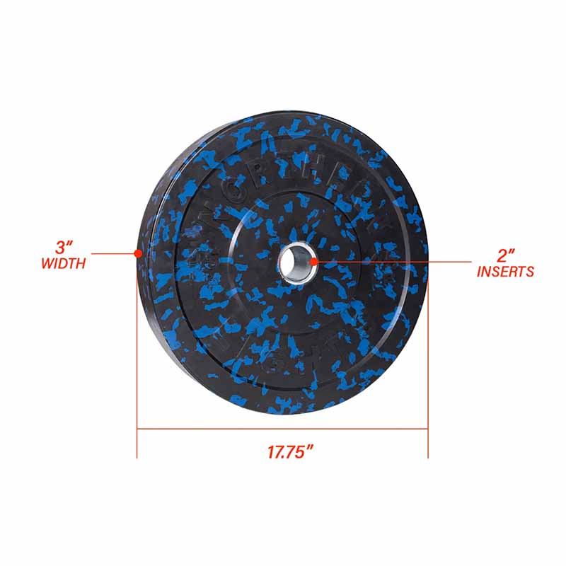 Plaque de pare-chocs olympique Northern Lights Fleck, 45 lb, bleu - Fitness Dépôt +