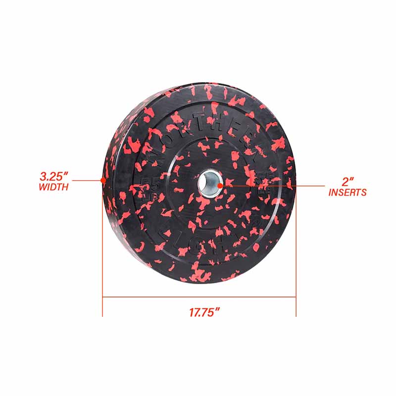 Plaque de pare-chocs olympique Northern Lights Fleck, 55 lb, rouge - Fitness Dépôt +
