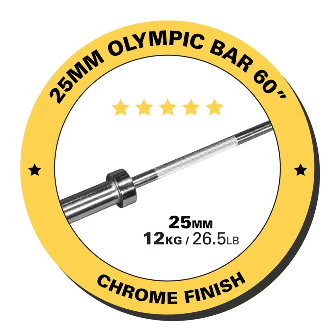 Barre olympique, 60", chrome - Fitness Dépôt +