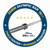 Barre olympique - 86,5", 28 mm, 44LB - Bague et roulement - Fitness Dépôt +