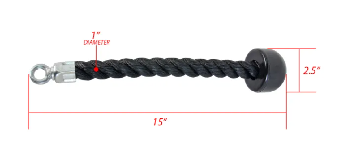 Corde Pour Triceps Noir 70 Cm - Corde De Musculation Nylon Résistante Pour Poulie, Biceps Et Épaules