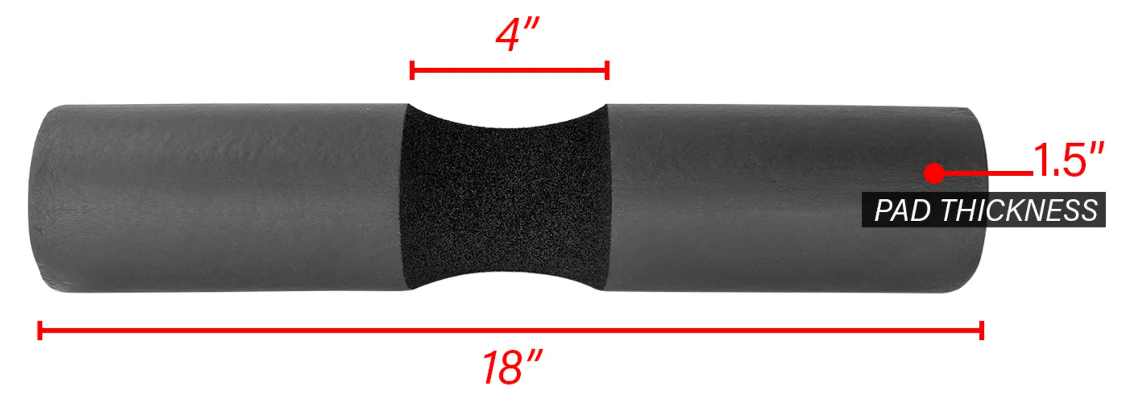 Coussin d'haltères en mousse noire Northern Lights - Fitness Dépôt +