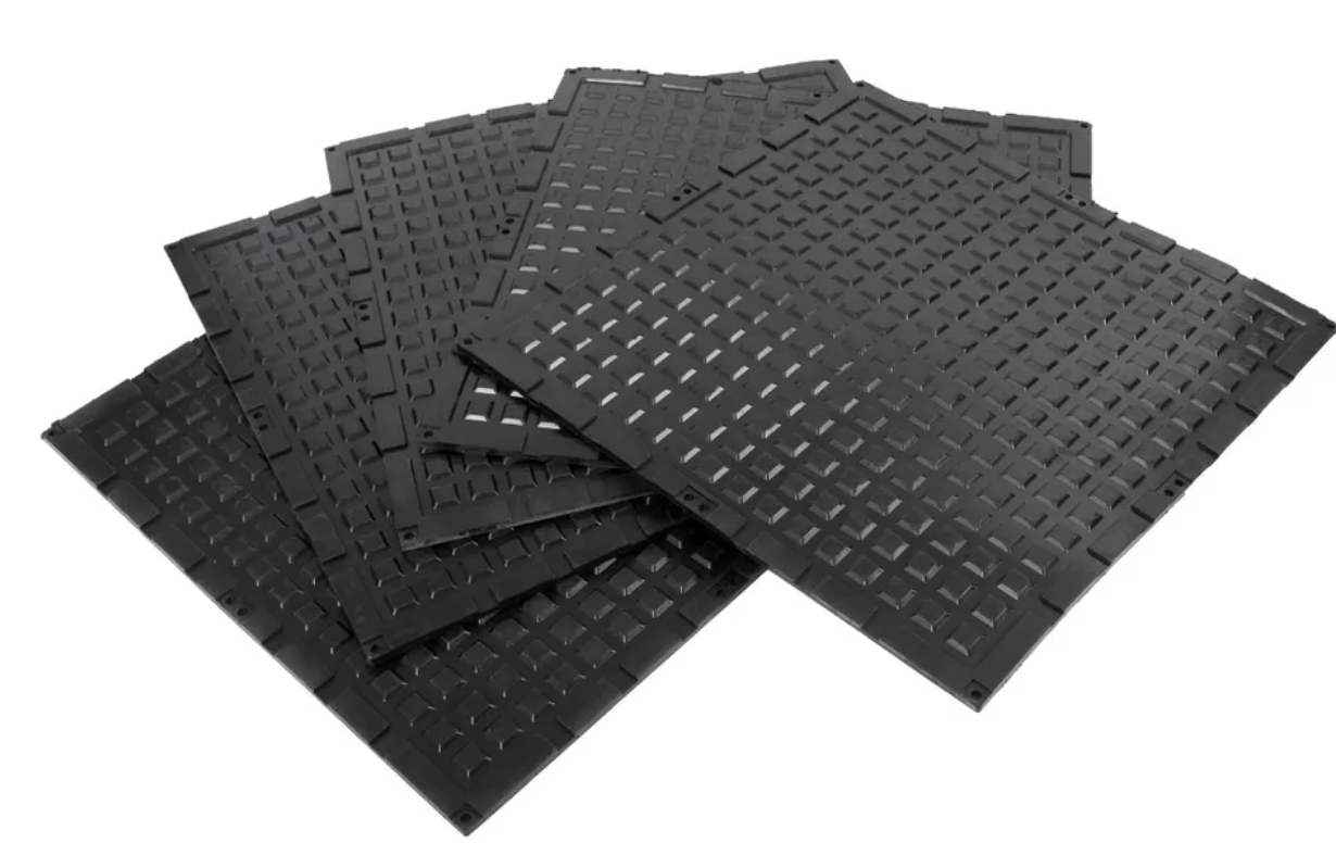 Tapis en caoutchouc découpé, 1M x1M x18 mm - Fitness Dépôt +