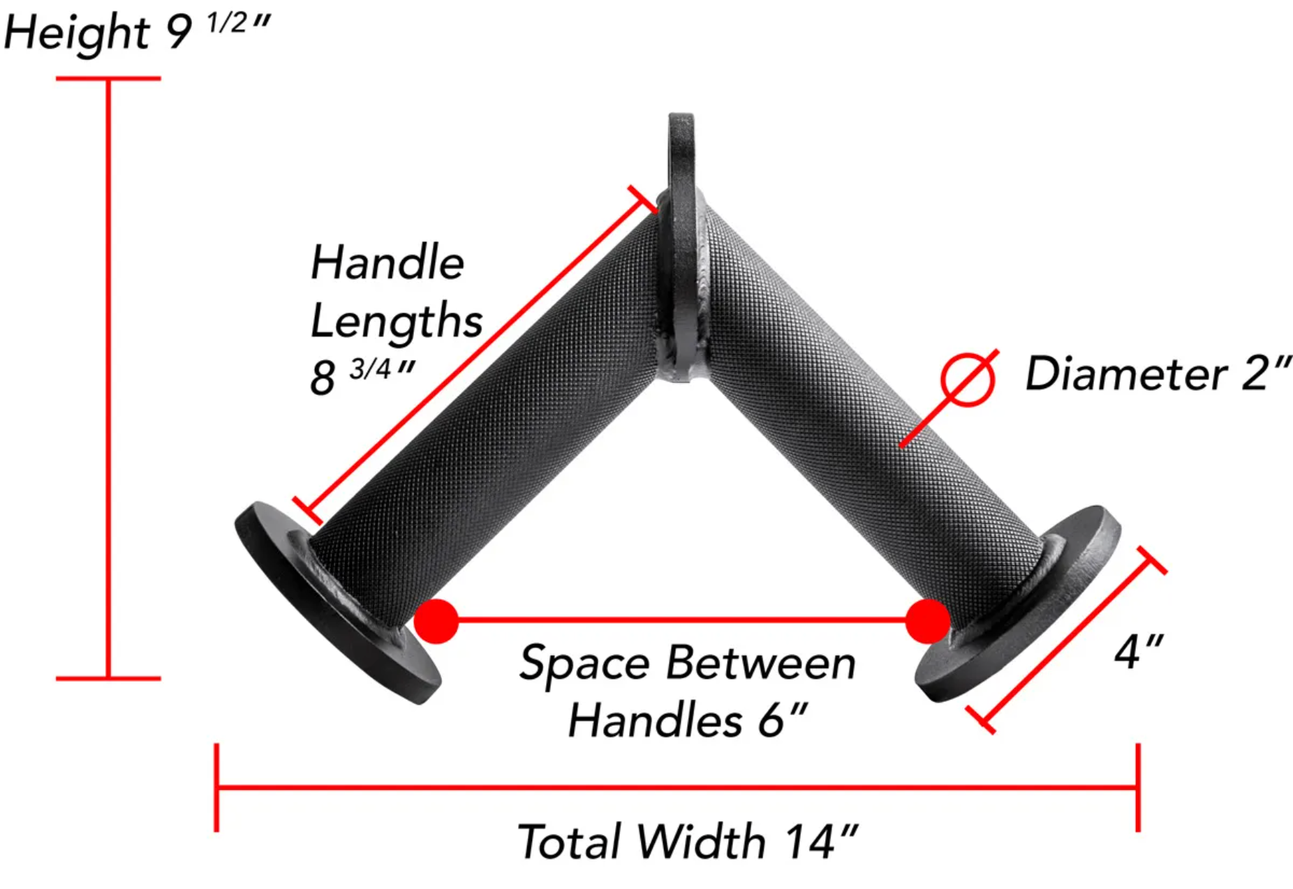 Fixation de câble Northern Lights 2BIG, barre Tricep V - Fitness Dépôt +