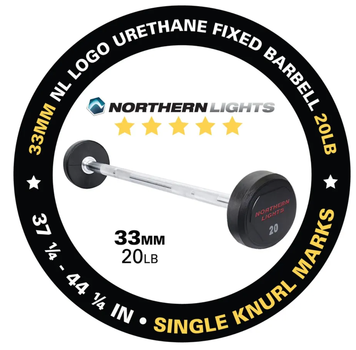 Barre fixe en uréthane avec logo Northern Lights NL - Fitness Dépôt +