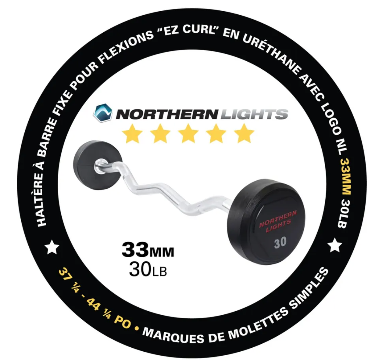 Northern Lights NL Logo uréthane fixe EZ Curl - Fitness Dépôt +