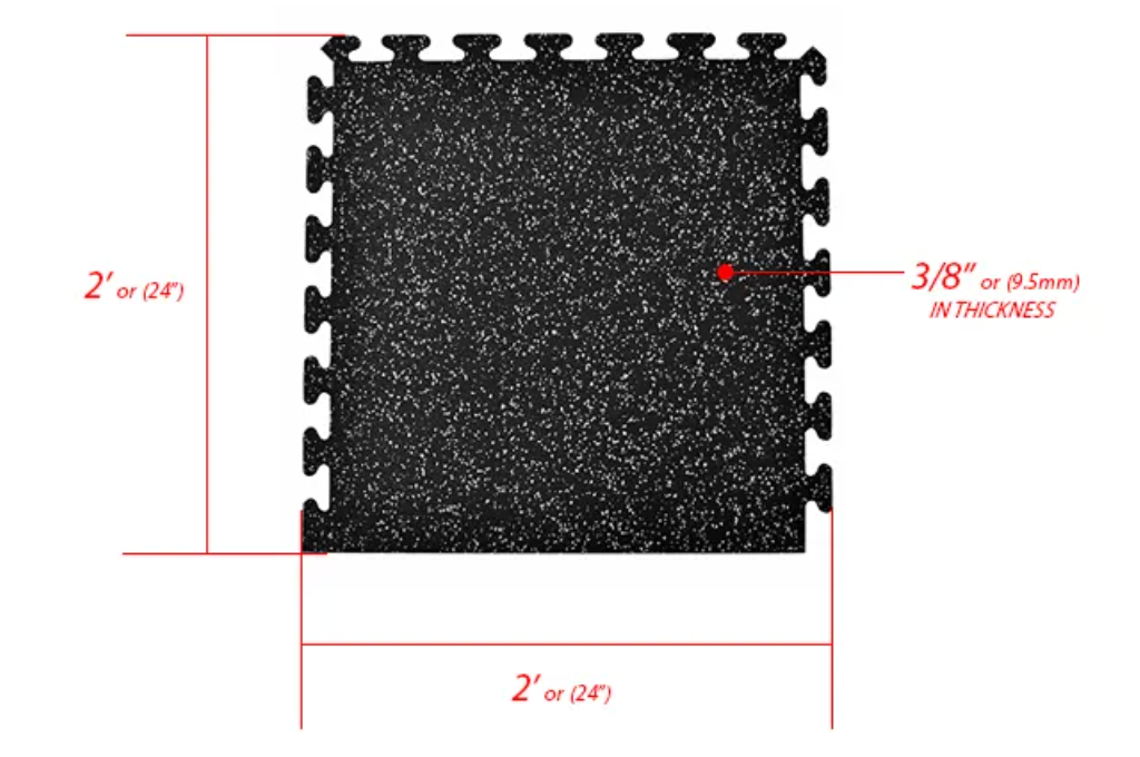 Tuile casse tête Regupol 2'x2', bordure - Fitness Dépôt +