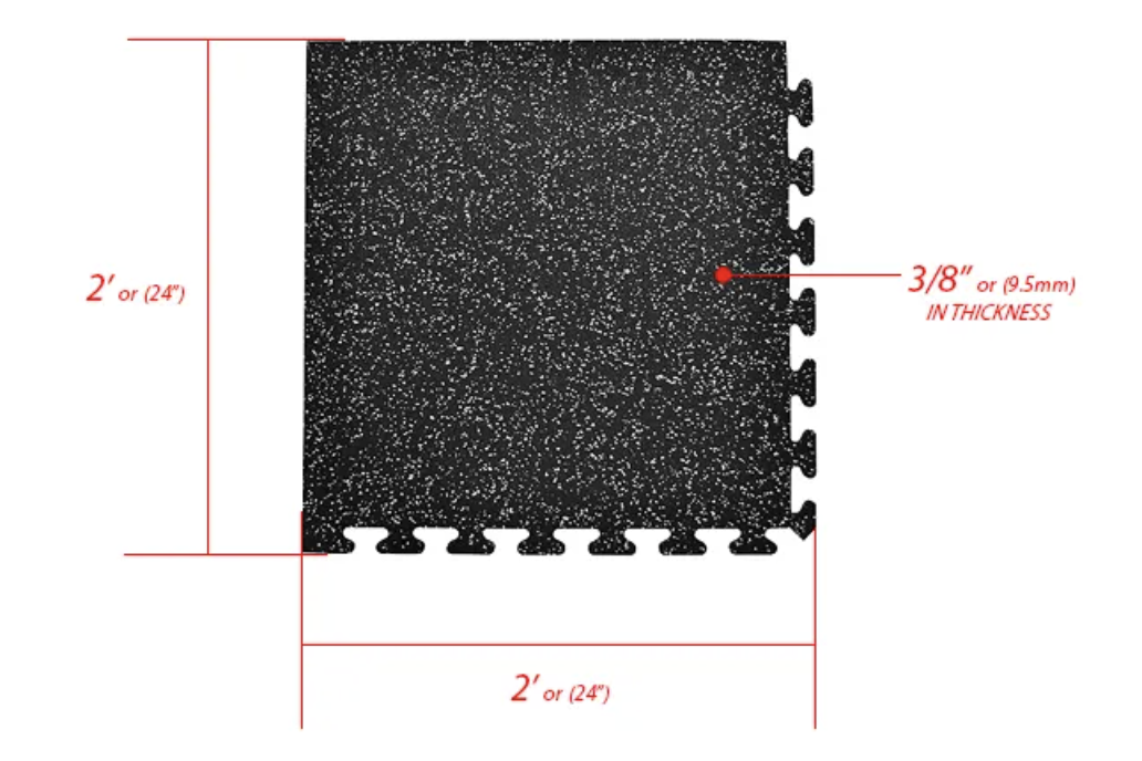 Tuile emboîtable Regupol 2'x2', centre - Fitness Dépôt +