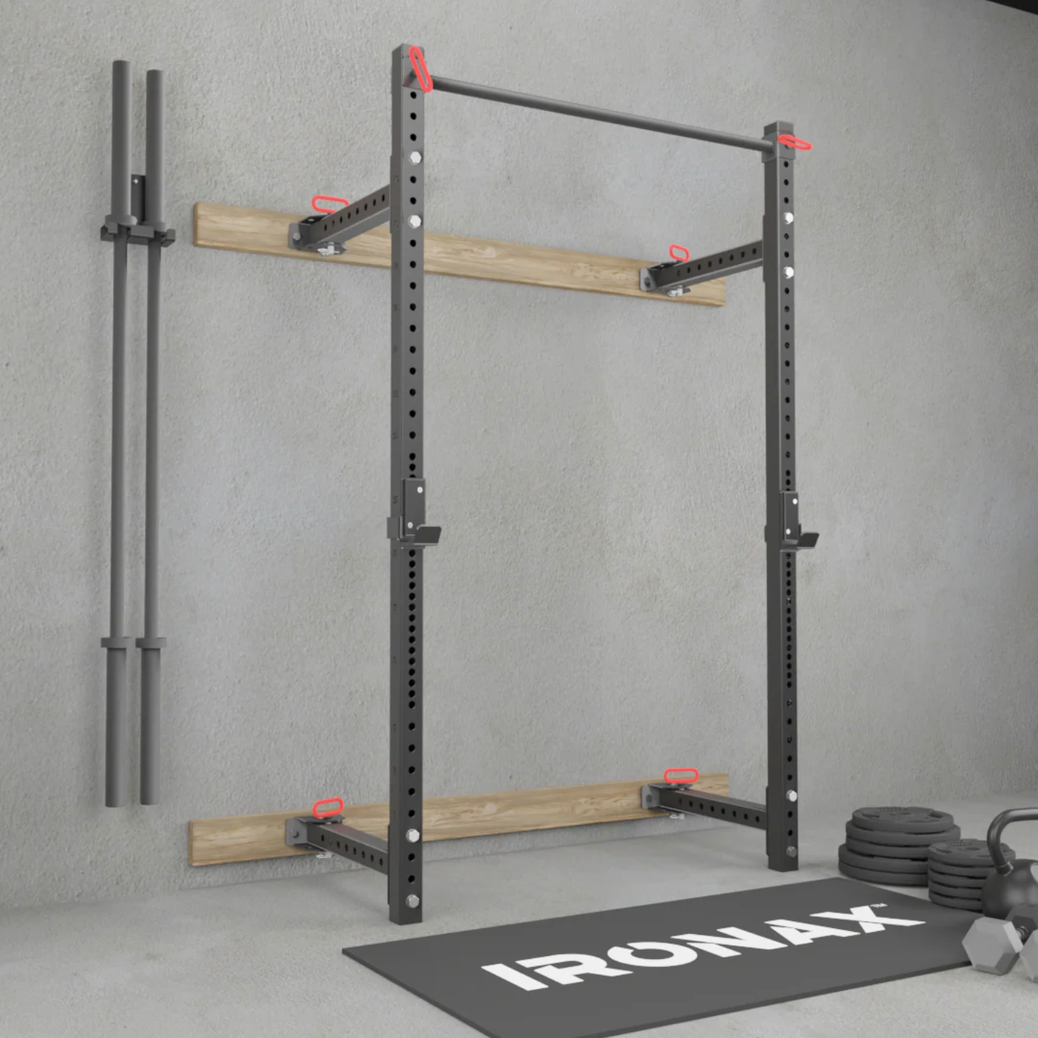 SUPPORT PLIANT XPF MURAL IRONAX - Fitness Dépôt +