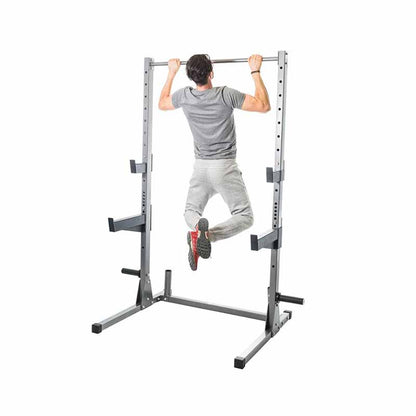 Rack à squat polyvalent avec barre de traction et réglages pour homegym Rack à squat polyvalent avec barre de traction et réglages pour homegym