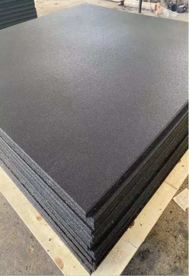 Tuile caoutchouc pour gym | 1m x 1m x 20mm | Noir - Fitness Dépôt +