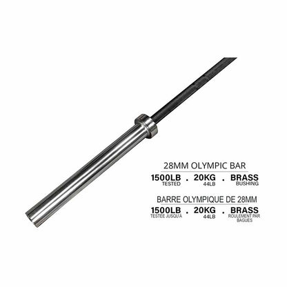 Barre olympique en cerakote noir Northern Lights - 86,5", 28 mm, 44LB - 1500LB - Fitness Dépôt +