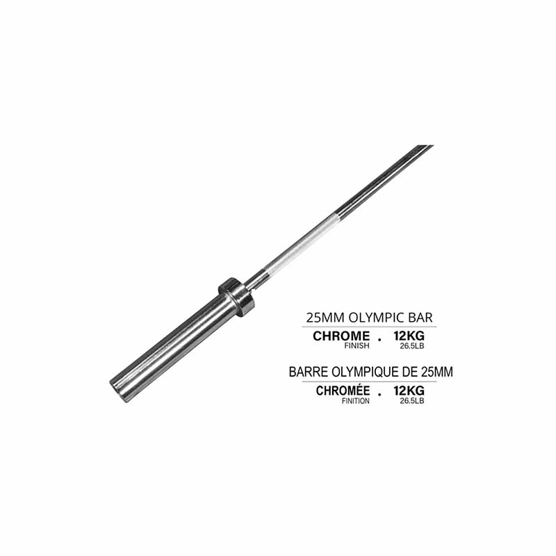 Barre olympique, 60", chrome - Fitness Dépôt +