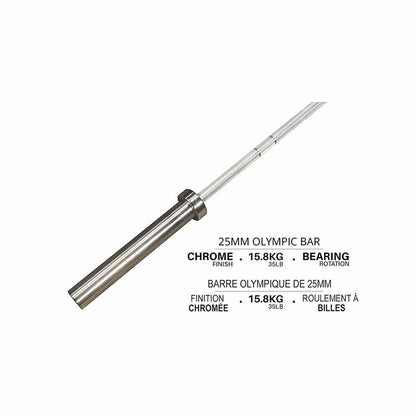 Barre olympique Northern Lights - 79", 25 mm, 35LB - Bearing - Fitness Dépôt +