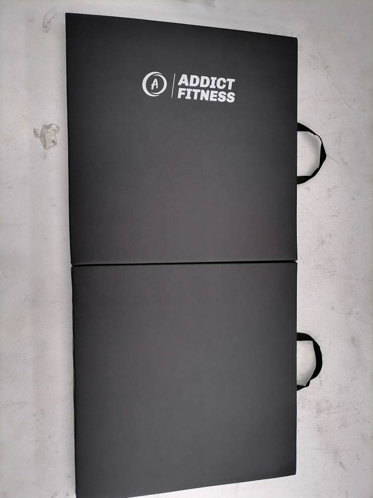 Tapis d'exercice noir pliable Addict Fitness - Fitness Dépôt +