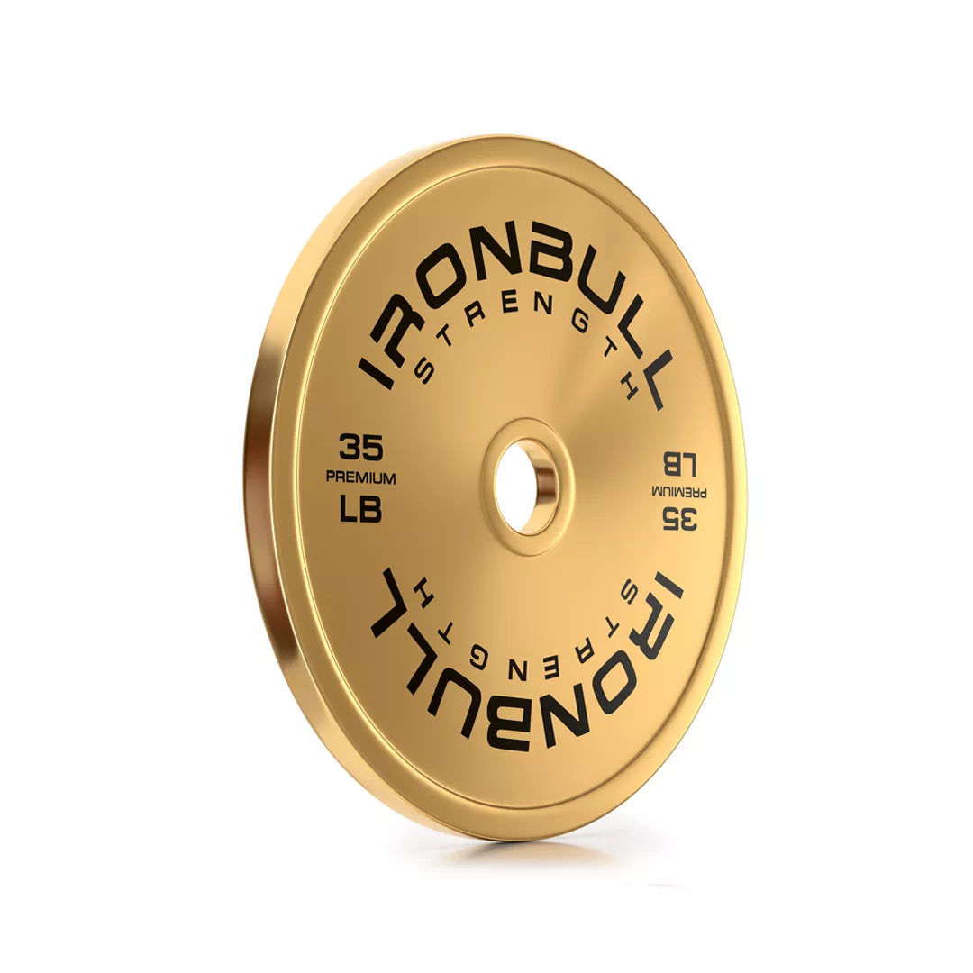 Premium Gold Weight Plates & Sets (LB) - 35LB Pair - Fitness Dépôt +