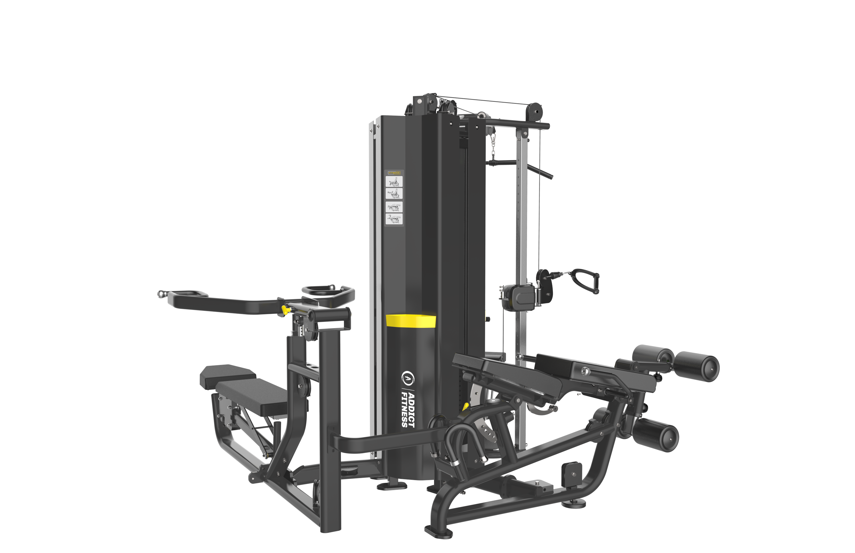 Multi station commercial 3 Stack Addict fitness - Fitness Dépôt +