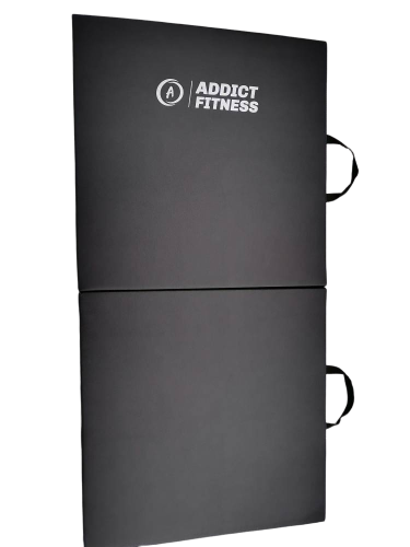 Tapis d'exercice noir pliable Addict Fitness - Fitness Dépôt +