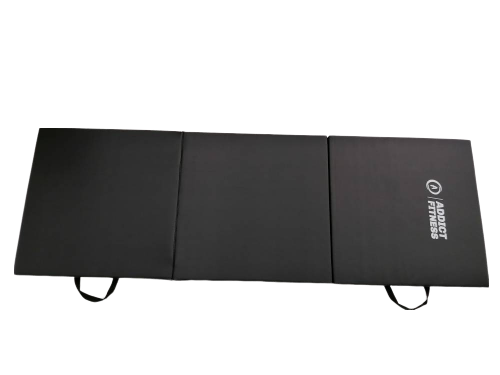 Tapis d'exercice noir pliable Addict Fitness - Fitness Dépôt +